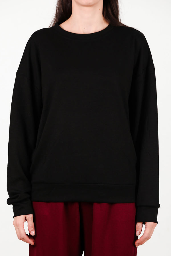 Crew - Neck Sweatshirt, Black