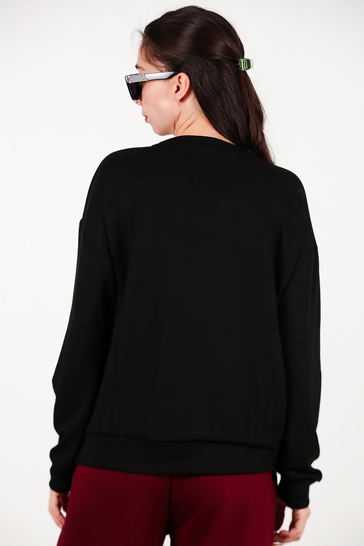 Crew - Neck Sweatshirt, Black