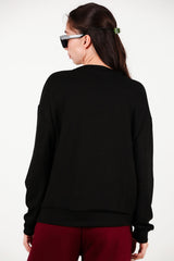 Ronde - Hals Sweatshirt, Zwart