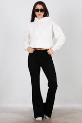 Legging Taille Haute, Jambe Évasée — Noir