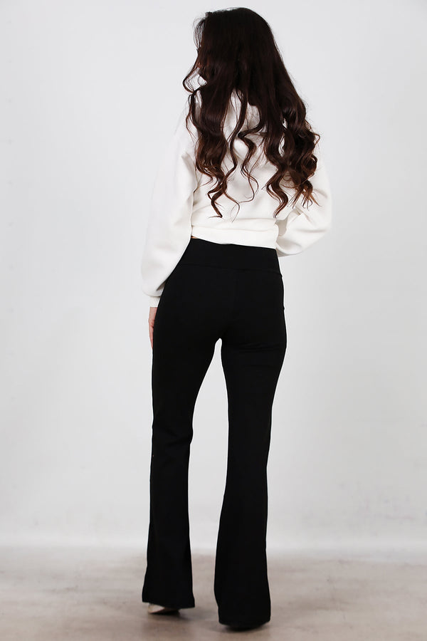High - Waist Flared Leggings — Black