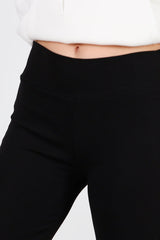 Legging Taille Haute, Jambe Évasée — Noir