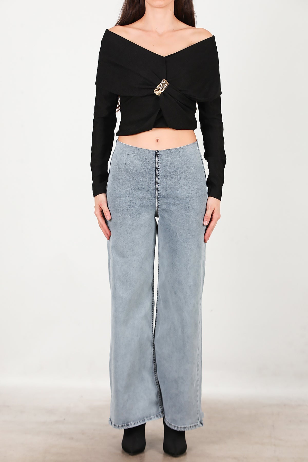 Jeans Mit Elastischem Bund, Weiter Schnitt – Blau