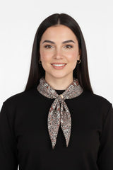 Ensemble 2 Pièces Femme Avec Foulard — Noir