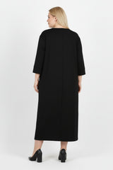 Robe À Volants Devant — Noir (Grande Taille)