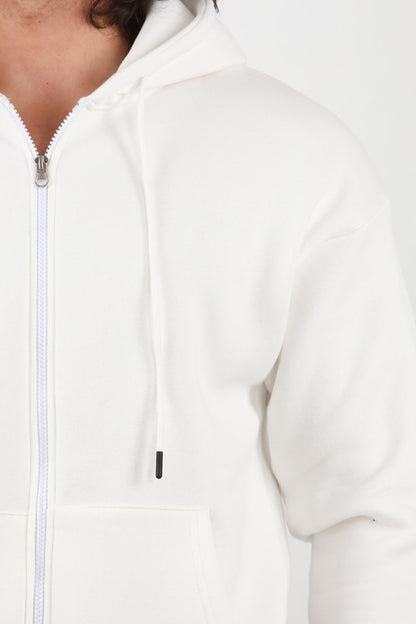 Erkek Kapşonlu Önü Fermuarlı Ceket 