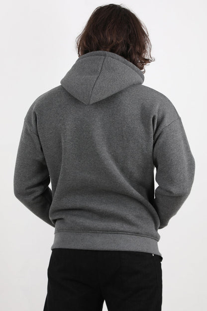 Erkek Kapşonlu Önü Fermuarlı Ceket 