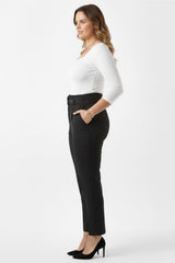 Pantalon Avec Ceinture — Noir (Grande Taille)