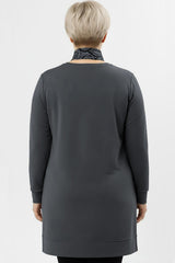 Tunique Grande Taille Avec Foulard — Anthracite