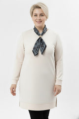 Tunique Grande Taille À Foulard - Off - White