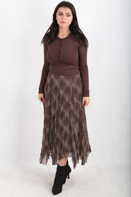 Asymmetrischer Karorock – Braun