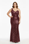 One‑Shoulder Fluwelen Avondjurk Met Pailletten — Bordeaux