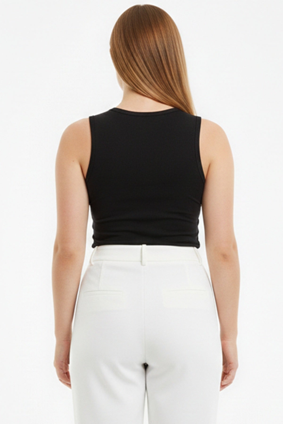Mouwloze Body Met Ronde Hals - Zwart