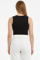 Mouwloze Body Met Ronde Hals - Zwart