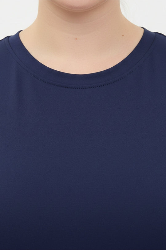Mouwloos Bodytop Met Ronde Hals – Marineblauw