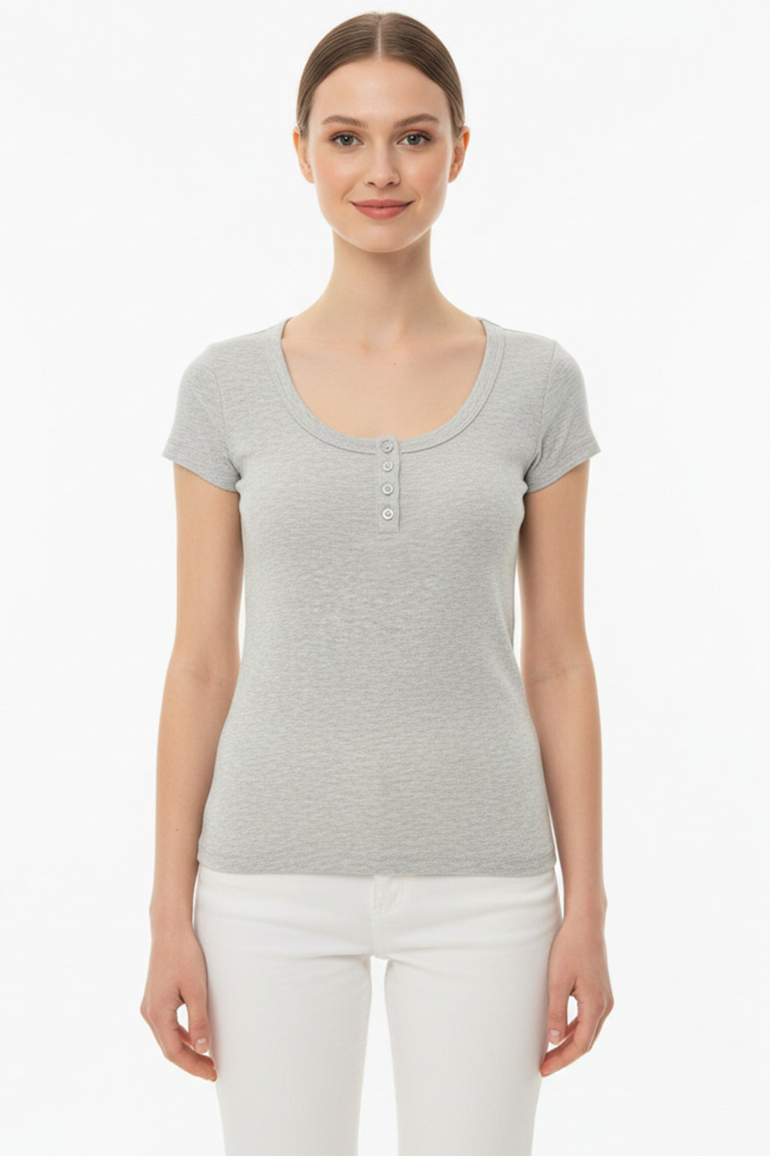 Body À Patte Boutonnée — Gris