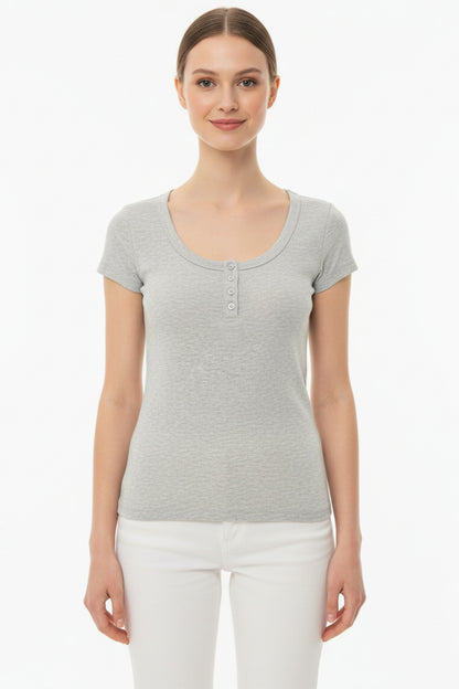 Body Mit Knopfleiste — Grau