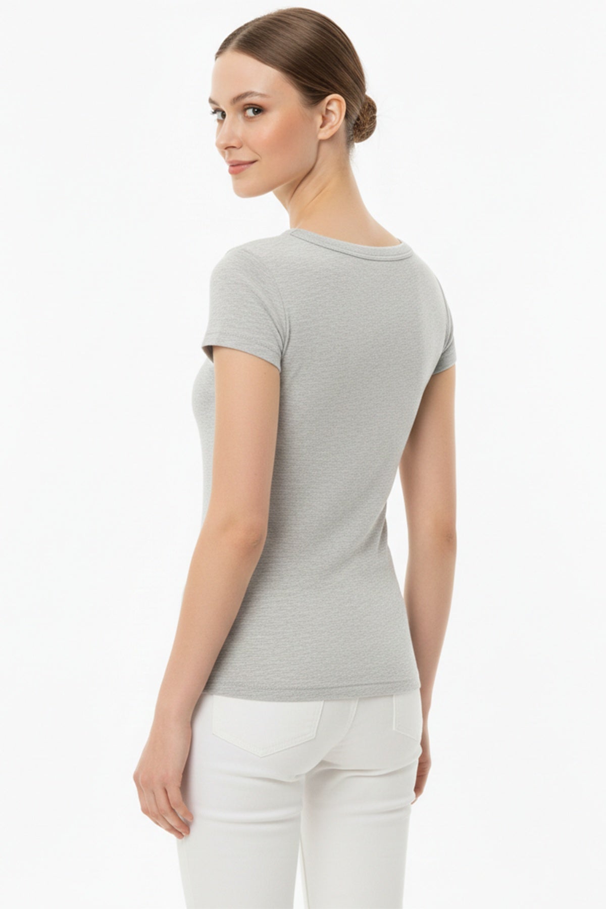 Body Mit Knopfleiste — Grau