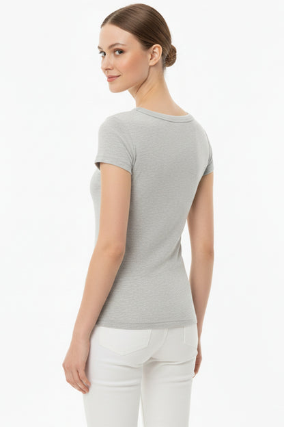 Body Mit Knopfleiste — Grau