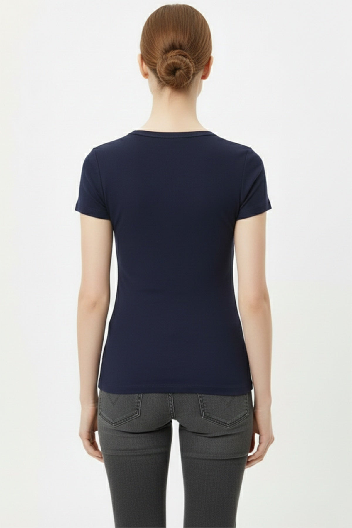 Body Met Knoopsluiting – Marineblauw
