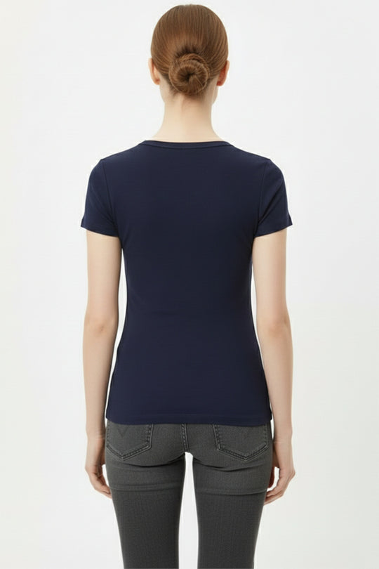 Body Met Knoopsluiting – Marineblauw