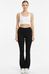 Legging Taille Haute, Coupe Évasée Avec Fente — Noir