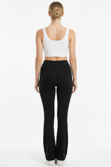 Legging Taille Haute, Coupe Évasée Avec Fente — Noir