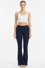 Legging Taille Haute, Coupe Évasée Avec Fente — Bleu Marine