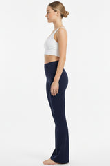 Legging Taille Haute, Coupe Évasée Avec Fente — Bleu Marine