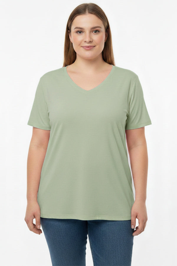 Oversized T - Shirt Met V - Hals – Khaki