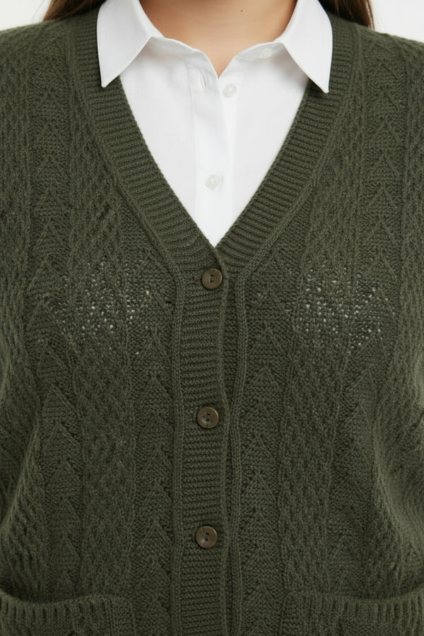Gilet In Grote Maten — Khaki