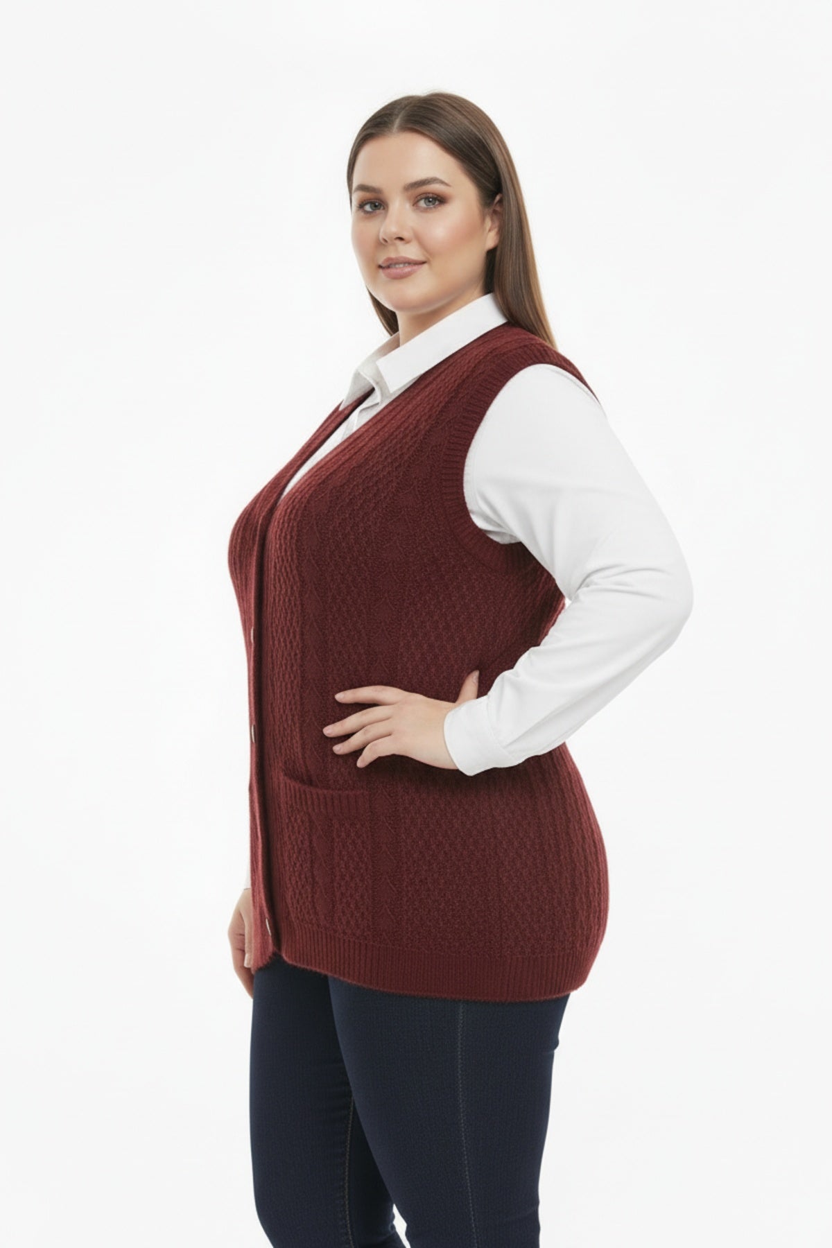 Gilet In Grote Maten — Bordeaux