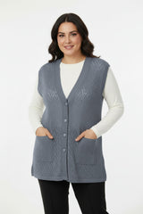 Harmony Gilet Grande Taille — Gris