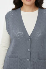 Harmony Gilet Grande Taille — Gris