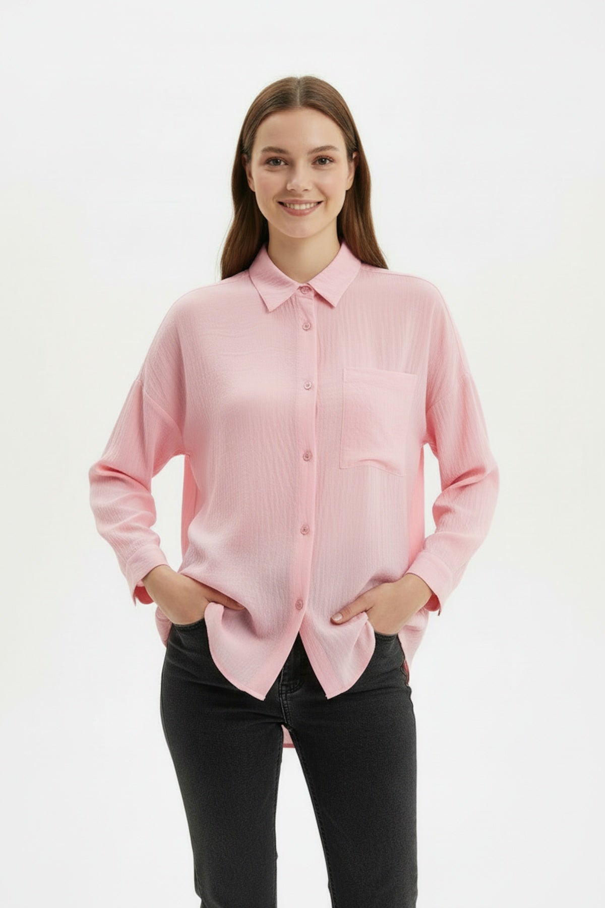 Hemd Mit Integriertem Top – Rosa