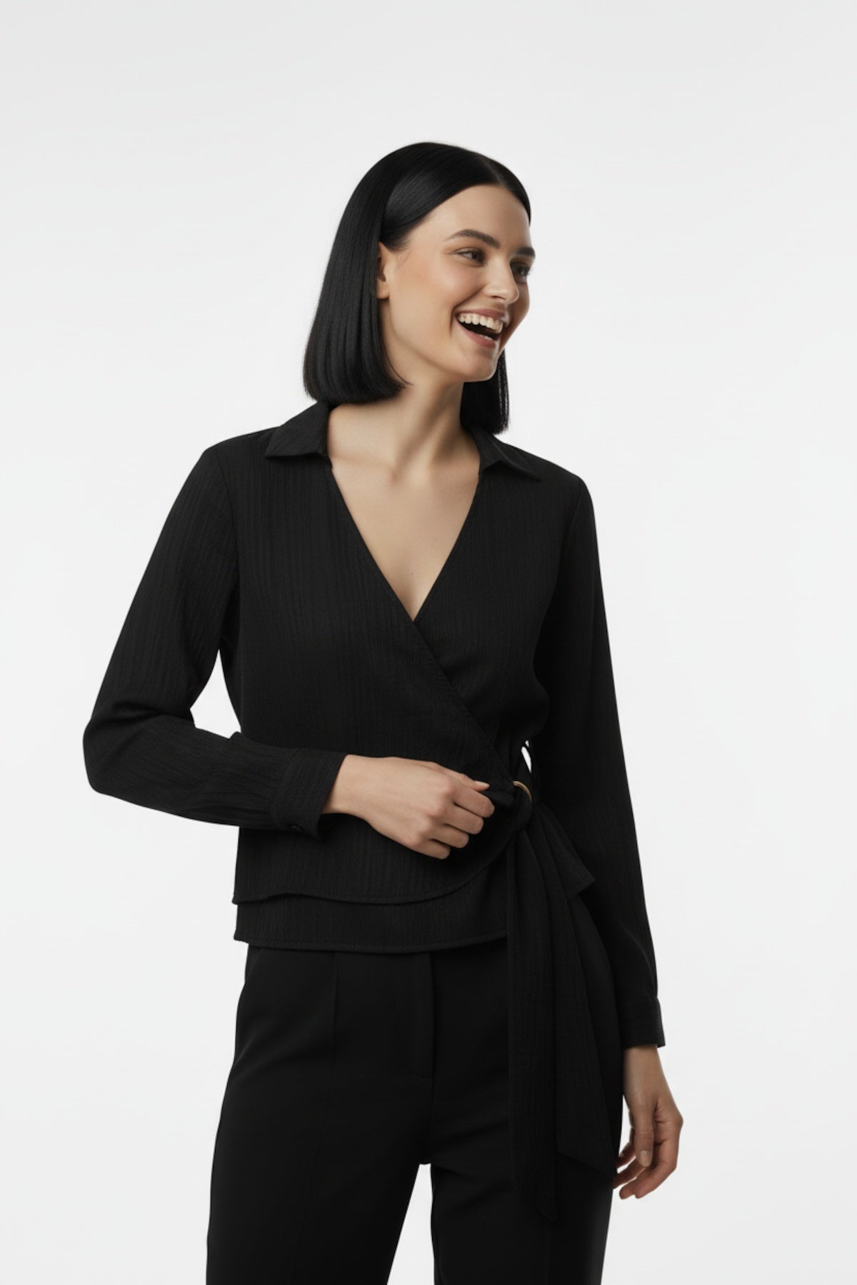 Müslim Tencel Blouse – Zwart