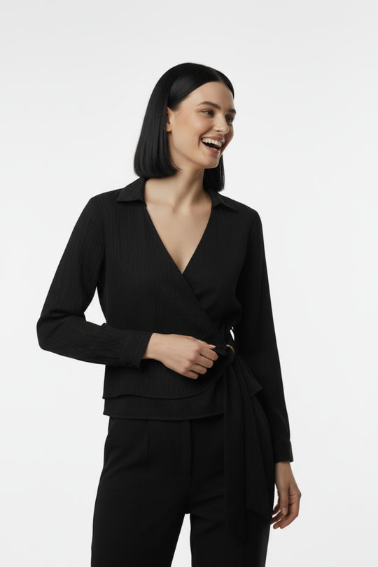 Müslim Tencel Blouse – Zwart