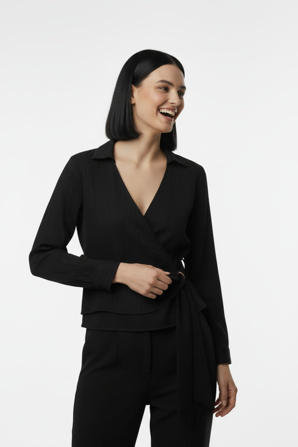 Müslim Tencel Blouse – Zwart
