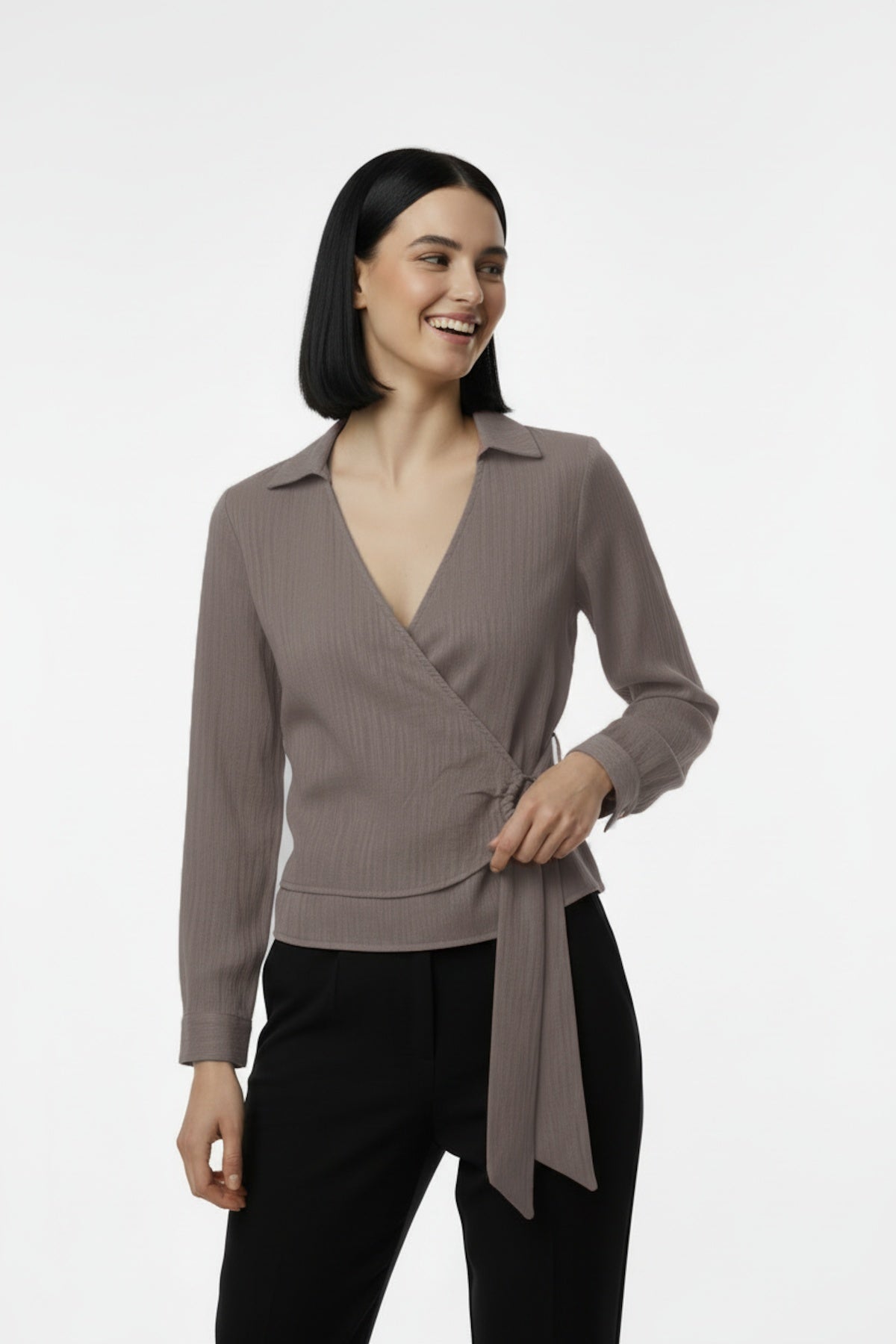 Müslim Tencel Blouse – Taupe