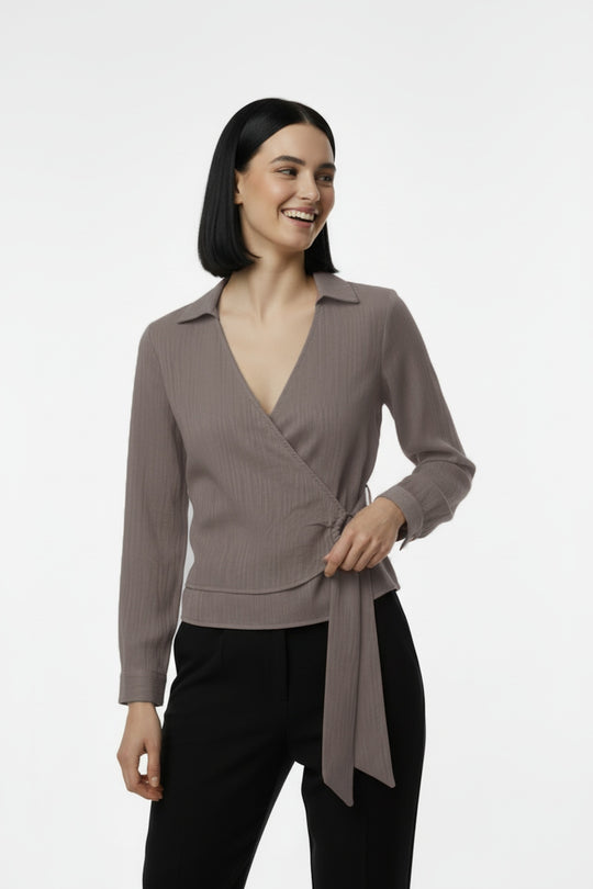 Müslim Tencel Blouse – Taupe