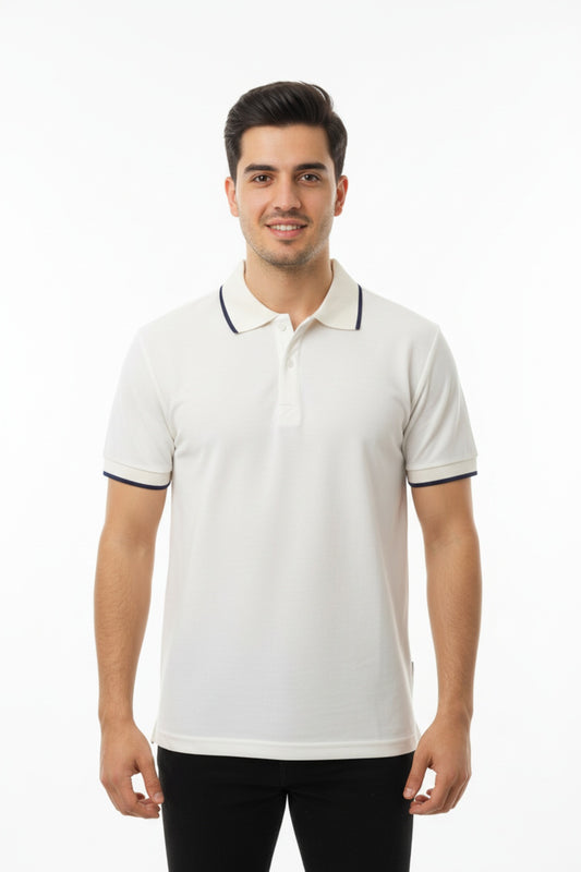 Herren Polo - Shirt — Ecru