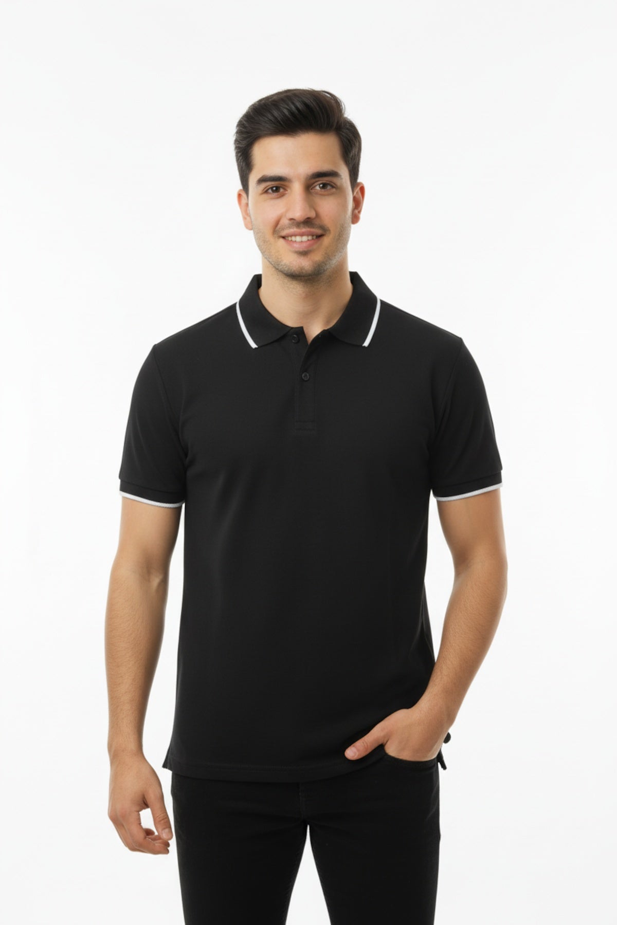 Herren - Poloshirt - Schwarz