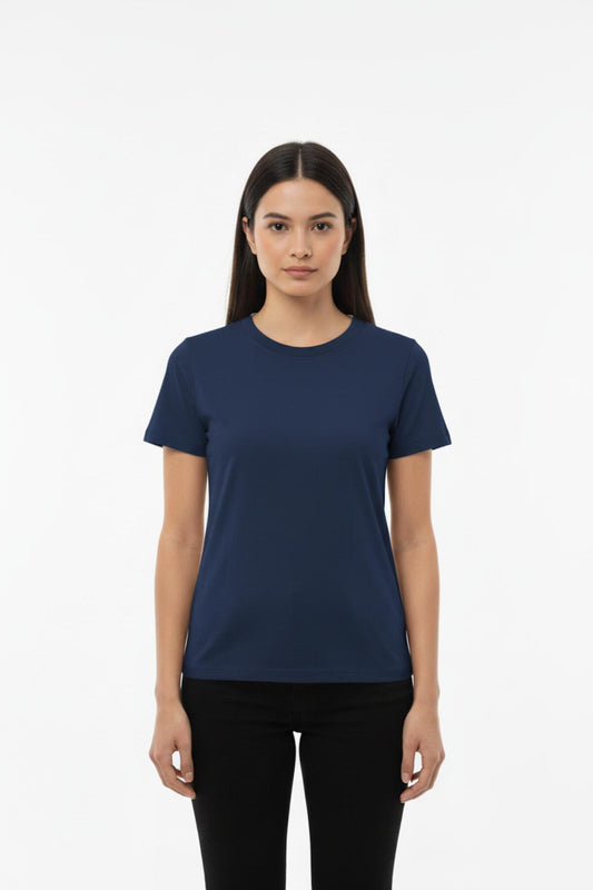Crew‑Neck Body T‑Shirt — Navy