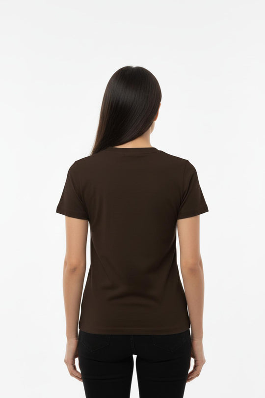 Dames Body‑T‑Shirt Met Ronde Hals — Bruin