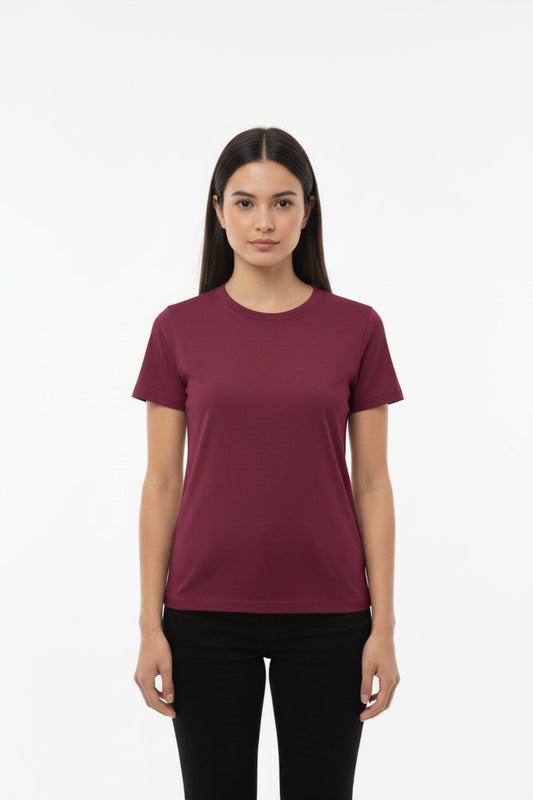 Crew - Neck Bodysuit T - Shirt — Burgundy