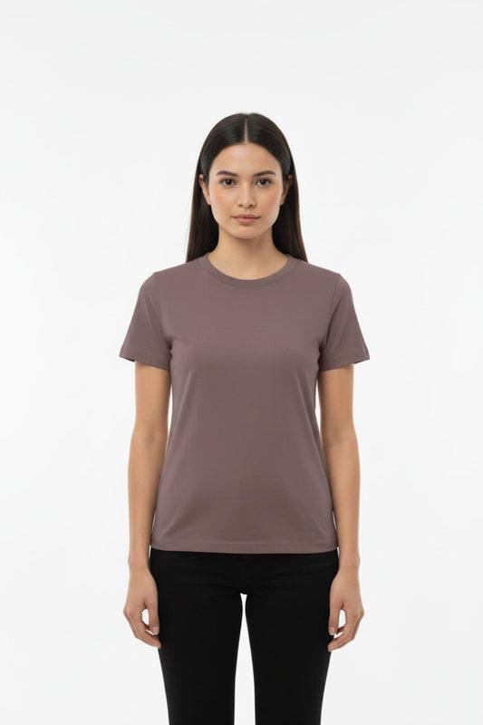 Crew - Neck Bodysuit T - Shirt — Light Brown