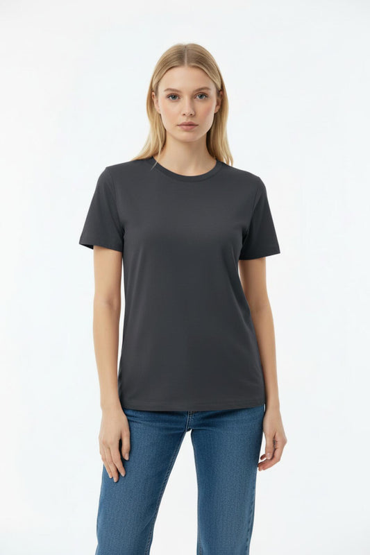 Crew - Neck T - Shirt, Charcoal