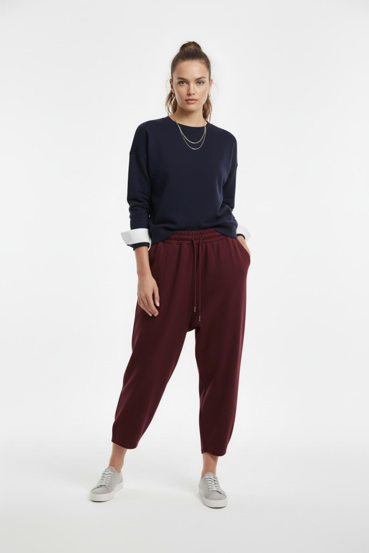 Broek Met Zoomdetail – Bordeaux