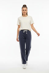 Ensemble Jogging Jambe Droite Avec Nœuds Latéraux — Anthracite