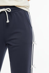 Ensemble Jogging Jambe Droite Avec Nœuds Latéraux — Anthracite